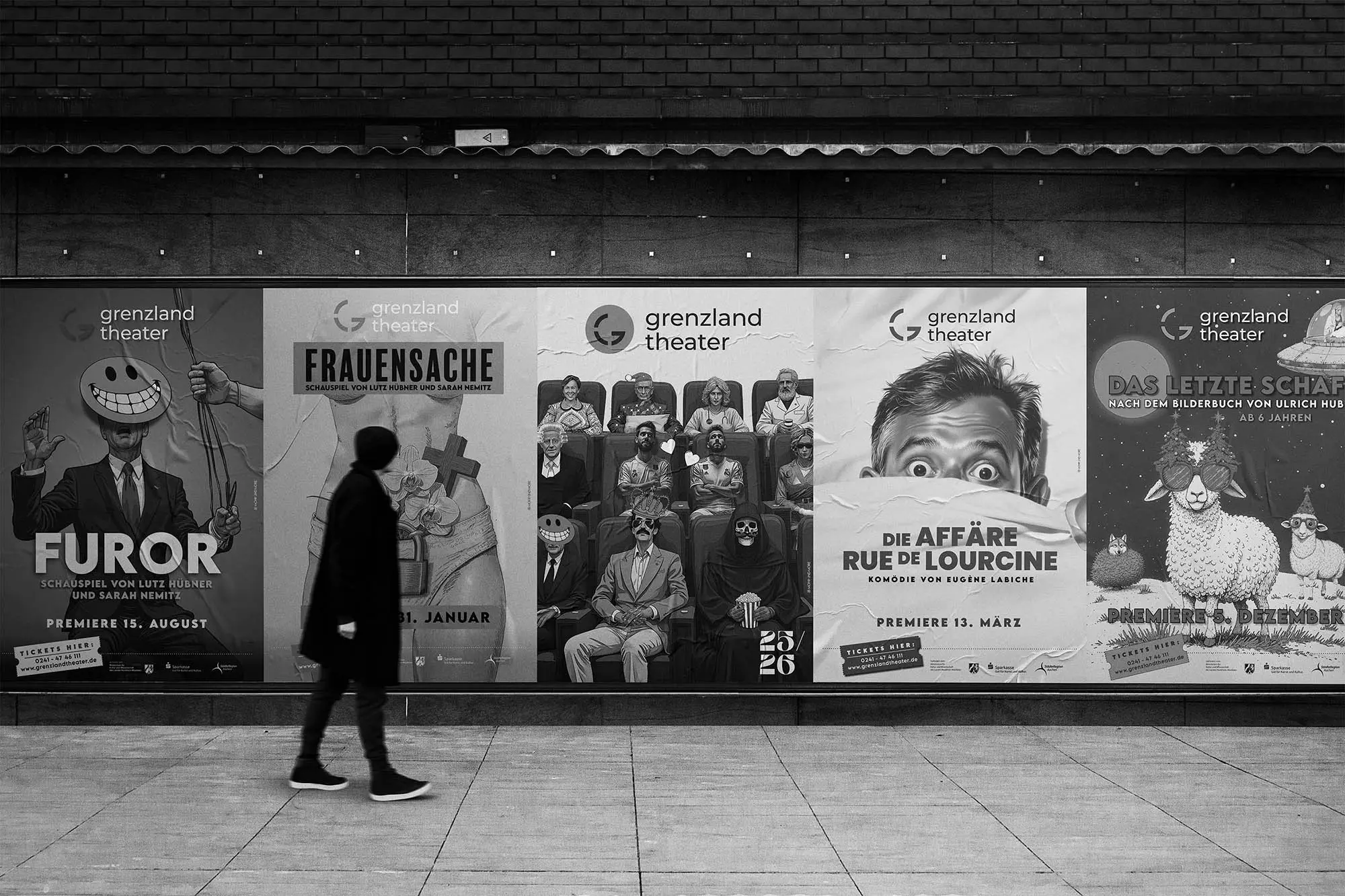 Diverse Plakate des Grenzlandtheaters erstellt von Mohr und More