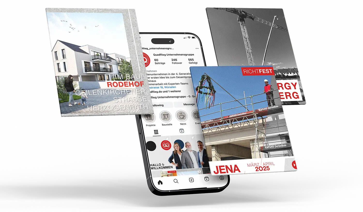 Internetauftritt der Firma Quadflieg erstellt von Mohr und More